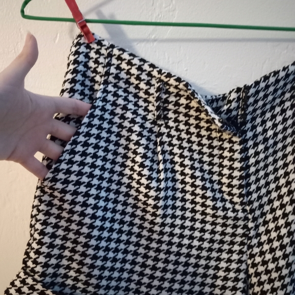 Large Houndstooth Pleated Dress Shorts business casual belt loops trouser Knit - Picture 4 of 13